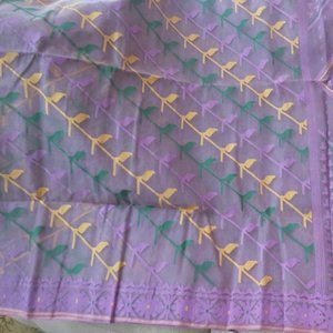 Dhakai Jamdani Saree, laveder Jamdani. half silk Jamdani saree
